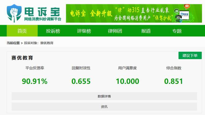 【电诉宝】“赛优教育”被指网站无法登录多次联系负责人无果(图4)