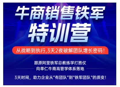 单仁牛商《销售铁军特训营》：破解团队困局重塑企业增长引擎(图2)